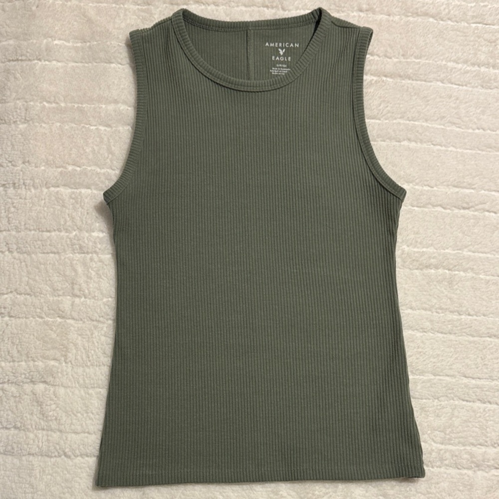 American Eagle Sage Ribbed Tank